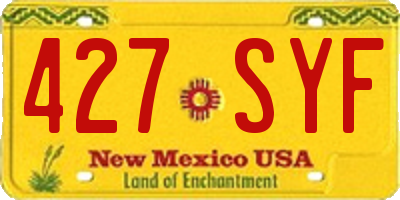NM license plate 427SYF
