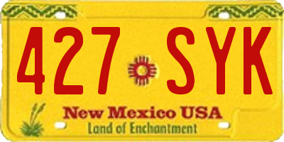NM license plate 427SYK