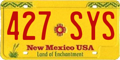 NM license plate 427SYS