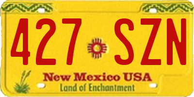 NM license plate 427SZN