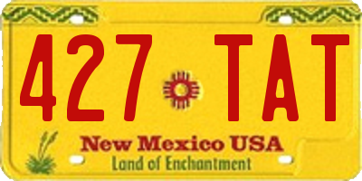NM license plate 427TAT