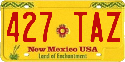 NM license plate 427TAZ