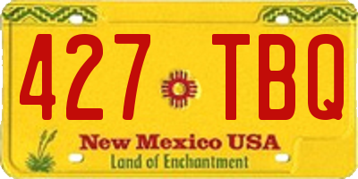 NM license plate 427TBQ