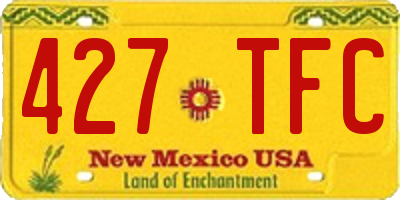 NM license plate 427TFC