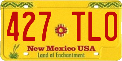 NM license plate 427TLO