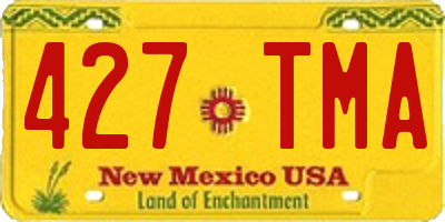 NM license plate 427TMA