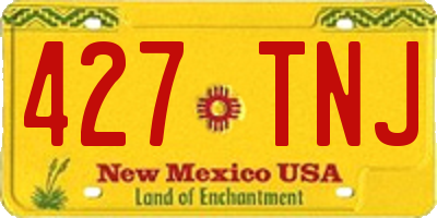 NM license plate 427TNJ