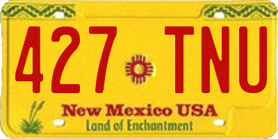 NM license plate 427TNU