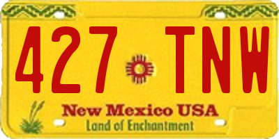 NM license plate 427TNW