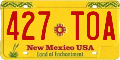 NM license plate 427TOA