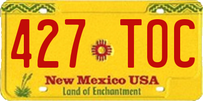 NM license plate 427TOC