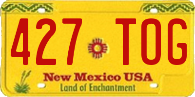 NM license plate 427TOG