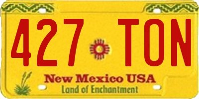 NM license plate 427TON