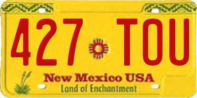 NM license plate 427TOU
