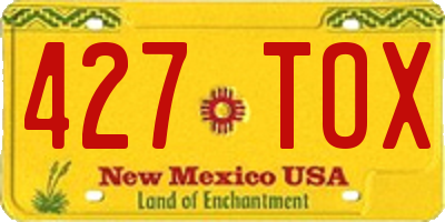 NM license plate 427TOX