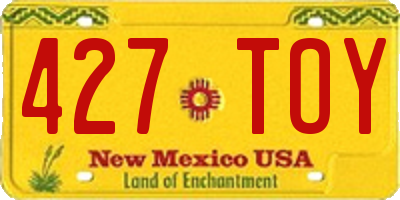 NM license plate 427TOY