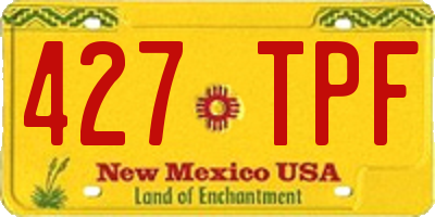 NM license plate 427TPF