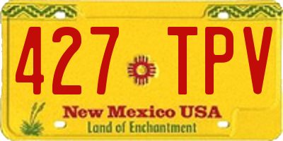 NM license plate 427TPV