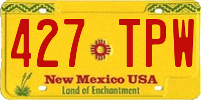 NM license plate 427TPW