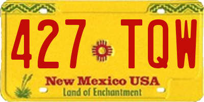 NM license plate 427TQW