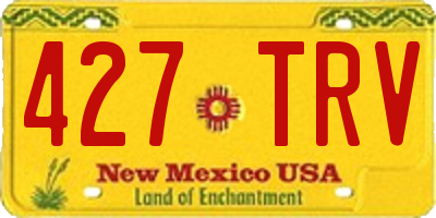 NM license plate 427TRV