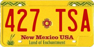 NM license plate 427TSA
