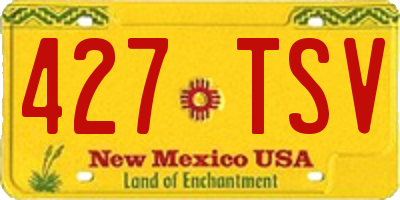 NM license plate 427TSV