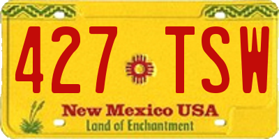 NM license plate 427TSW