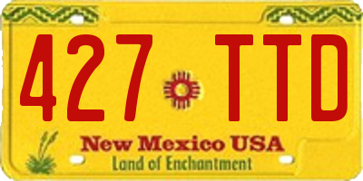 NM license plate 427TTD