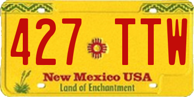 NM license plate 427TTW
