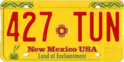 NM license plate 427TUN