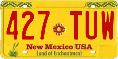 NM license plate 427TUW