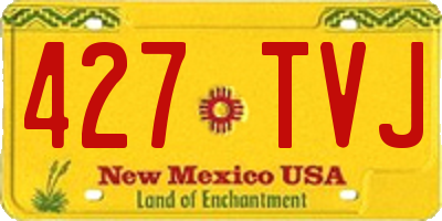 NM license plate 427TVJ