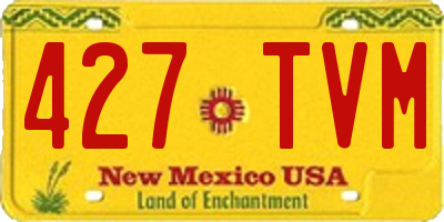 NM license plate 427TVM