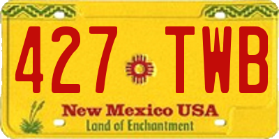 NM license plate 427TWB