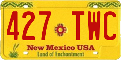 NM license plate 427TWC