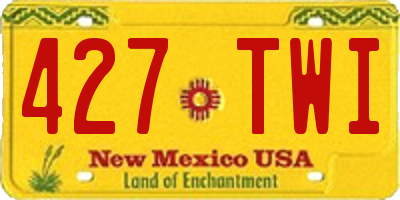 NM license plate 427TWI