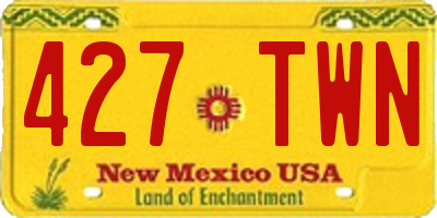NM license plate 427TWN