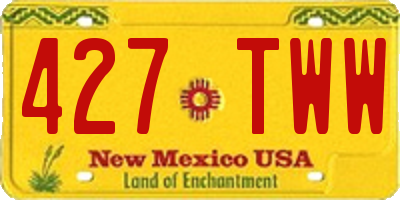 NM license plate 427TWW