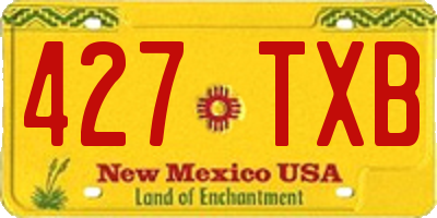 NM license plate 427TXB