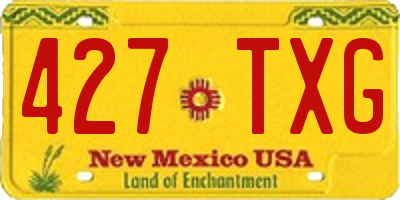 NM license plate 427TXG