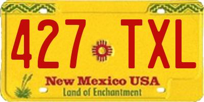 NM license plate 427TXL
