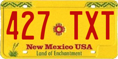 NM license plate 427TXT