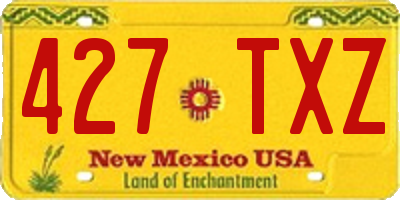 NM license plate 427TXZ