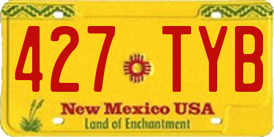 NM license plate 427TYB