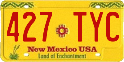 NM license plate 427TYC