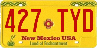 NM license plate 427TYD