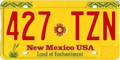 NM license plate 427TZN