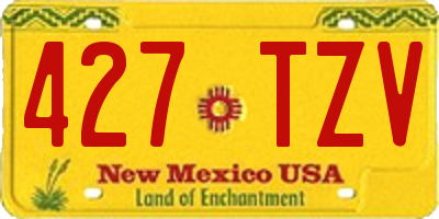 NM license plate 427TZV