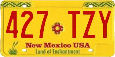 NM license plate 427TZY